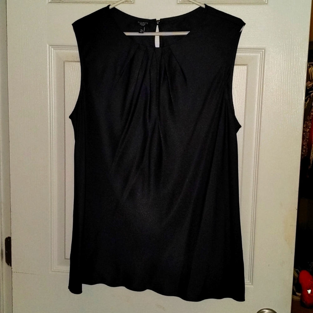 Talbot's black shiny sleeveless top, 2X